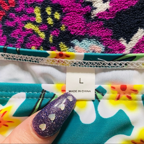 Teal Floral Bikini Bottom - Picture 3 of 3